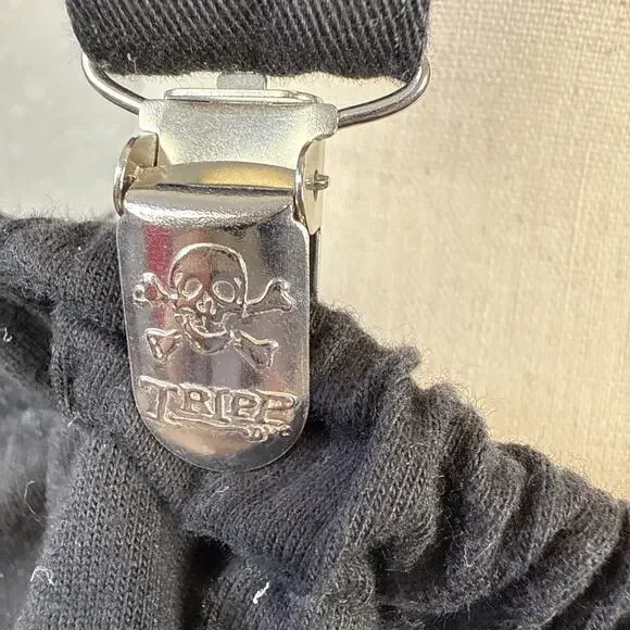 Tripp NYC Suspenders Skull Mini Skirt Size XXL Black White Tulle Ruffle Goth - Picture 2 of 11